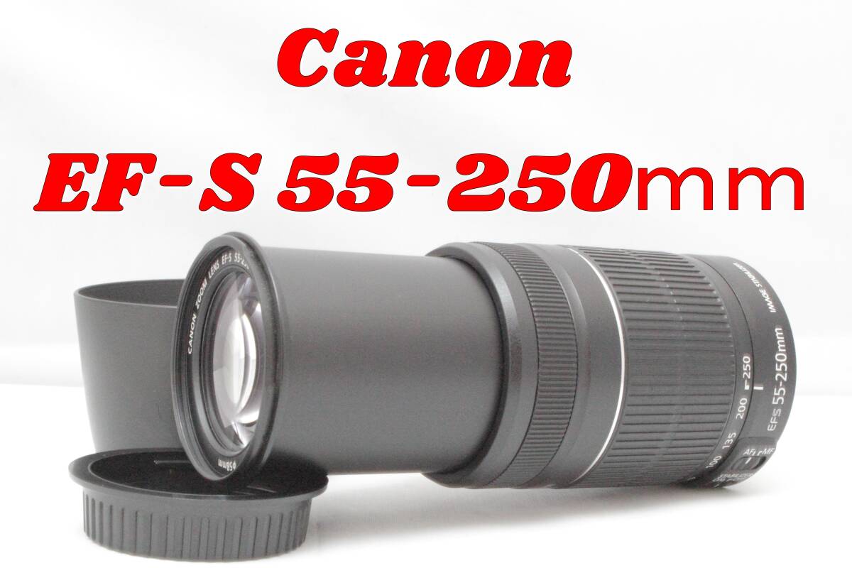 超定番望遠レンズ！Canon EF-S 55-250mm F4-5.6 IS 2　キヤノン　キャノン　ズームレンズ　一眼レフカメラ　動作確認済み