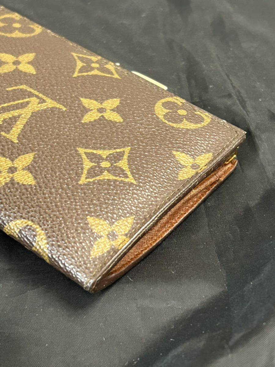 外観美品 LOUIS VUITTON ルイヴィトン モノグラム がま口財布 小銭入れ コインケース ブラウン USA限定_画像3