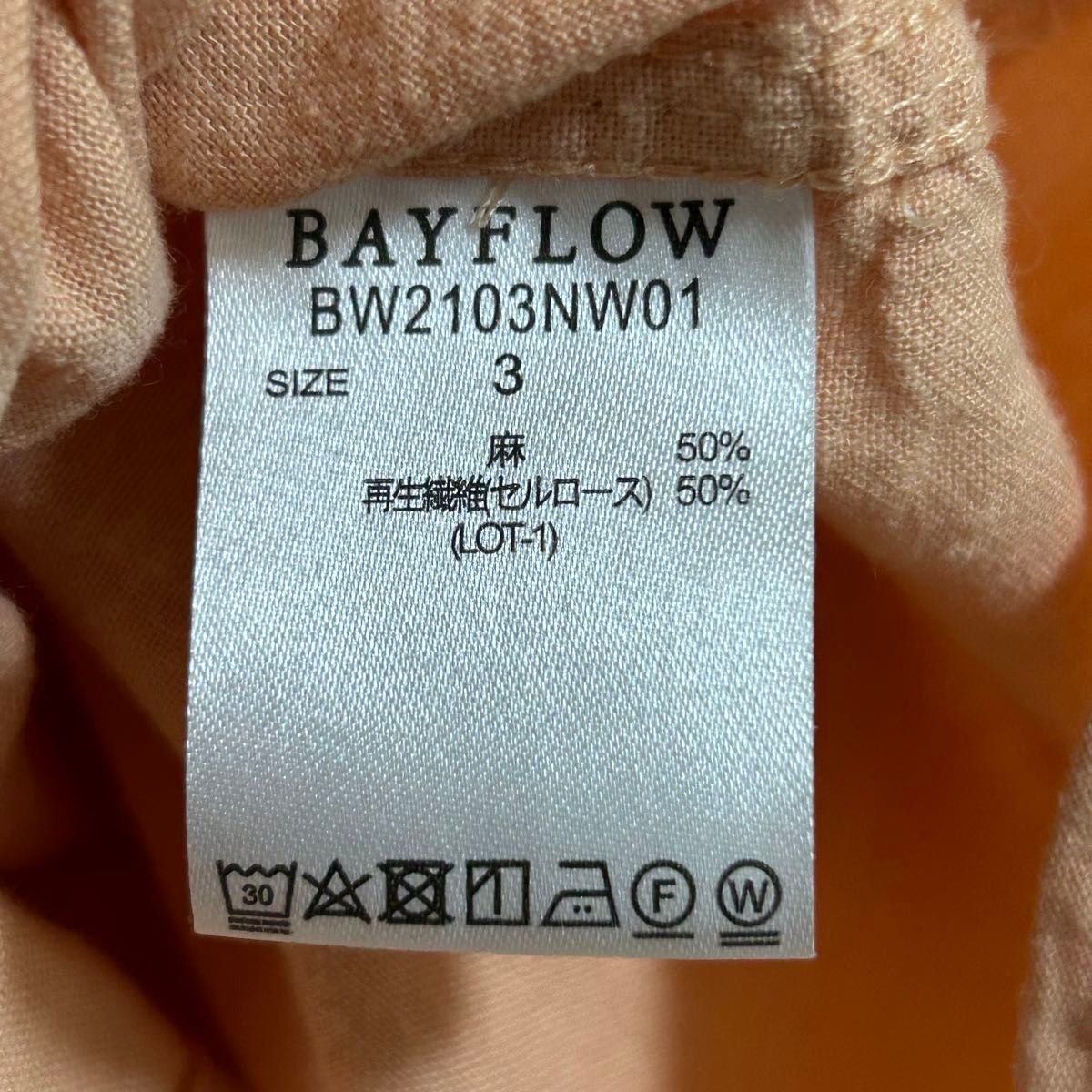BAYFLOW ベイフロー 麻 シャツ オレンジ系 サイズ 3 レディース M サイズ
