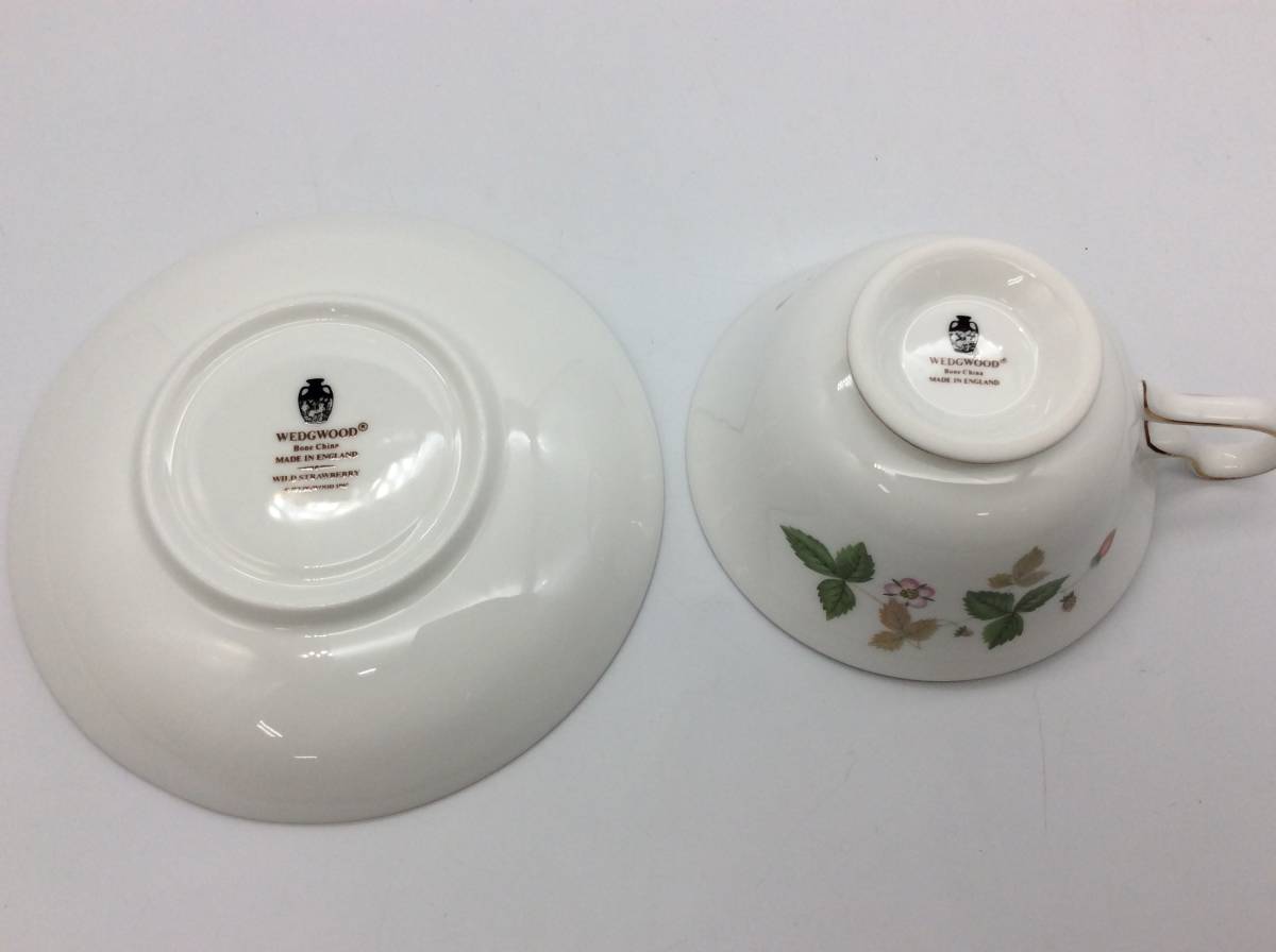 ＃8315　未使用 WEDGWOOD/ウェッジウッド ワイルドストロベリー WILD STRAWBERRY カップ＆ソーサー 5客セット 箱付保管品_画像6