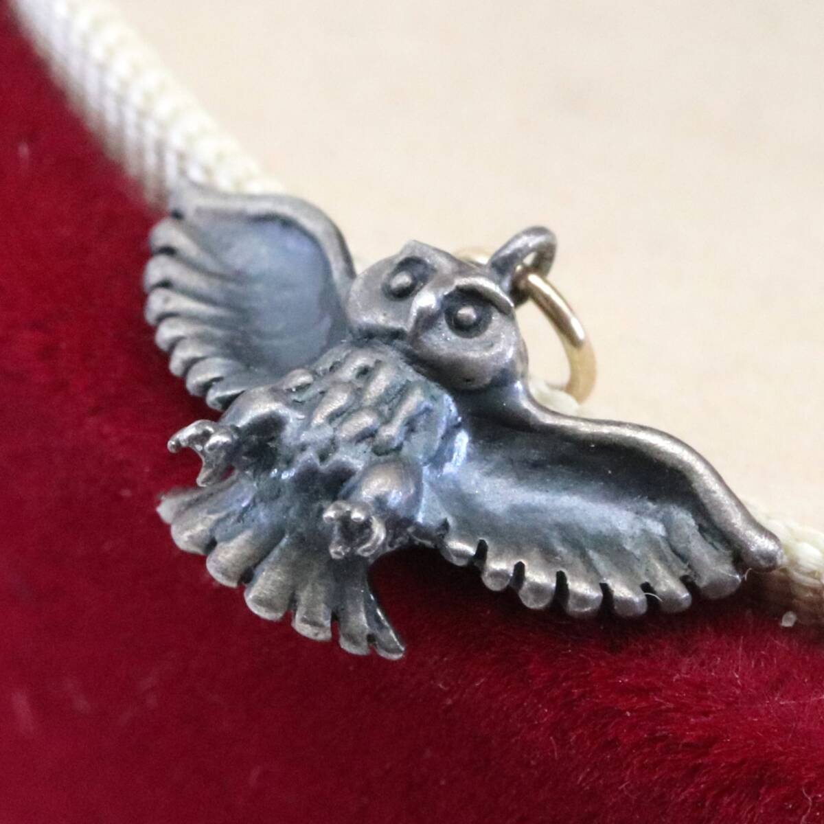 * Agete * necklace top K10× silver 925 owl combination pendant top charm agete ( tube 11_067)