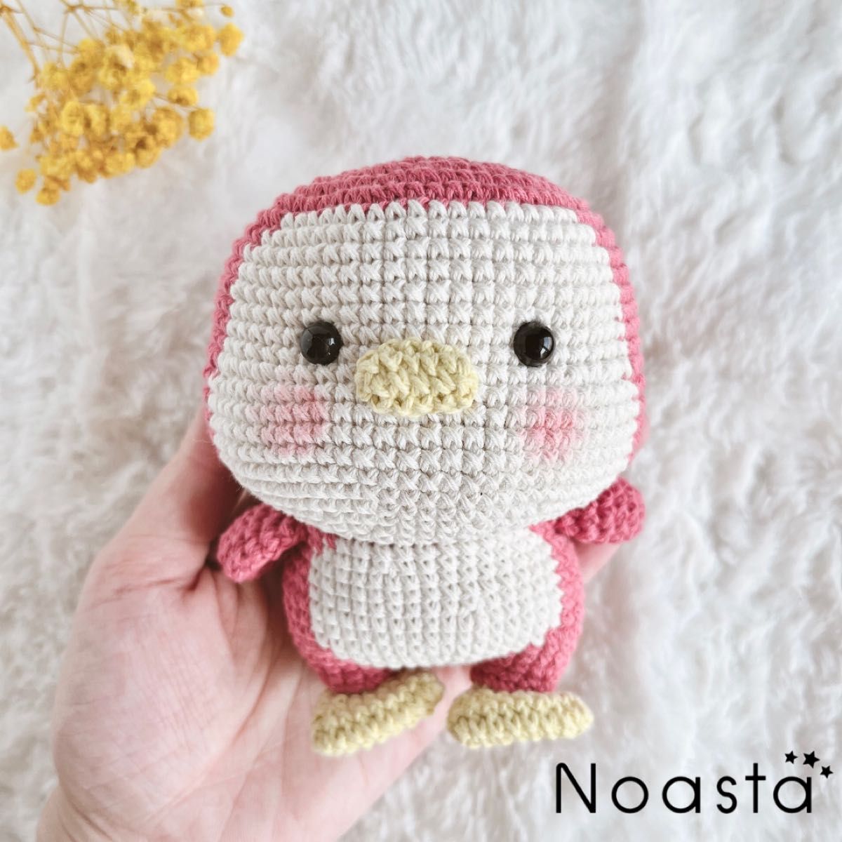 【SALE/24時間以内発送】No.21 ピンクペンギン　あみぐるみ