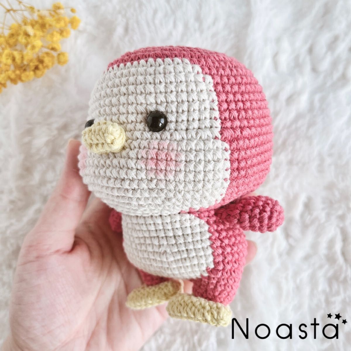 【SALE/24時間以内発送】No.21 ピンクペンギン　あみぐるみ