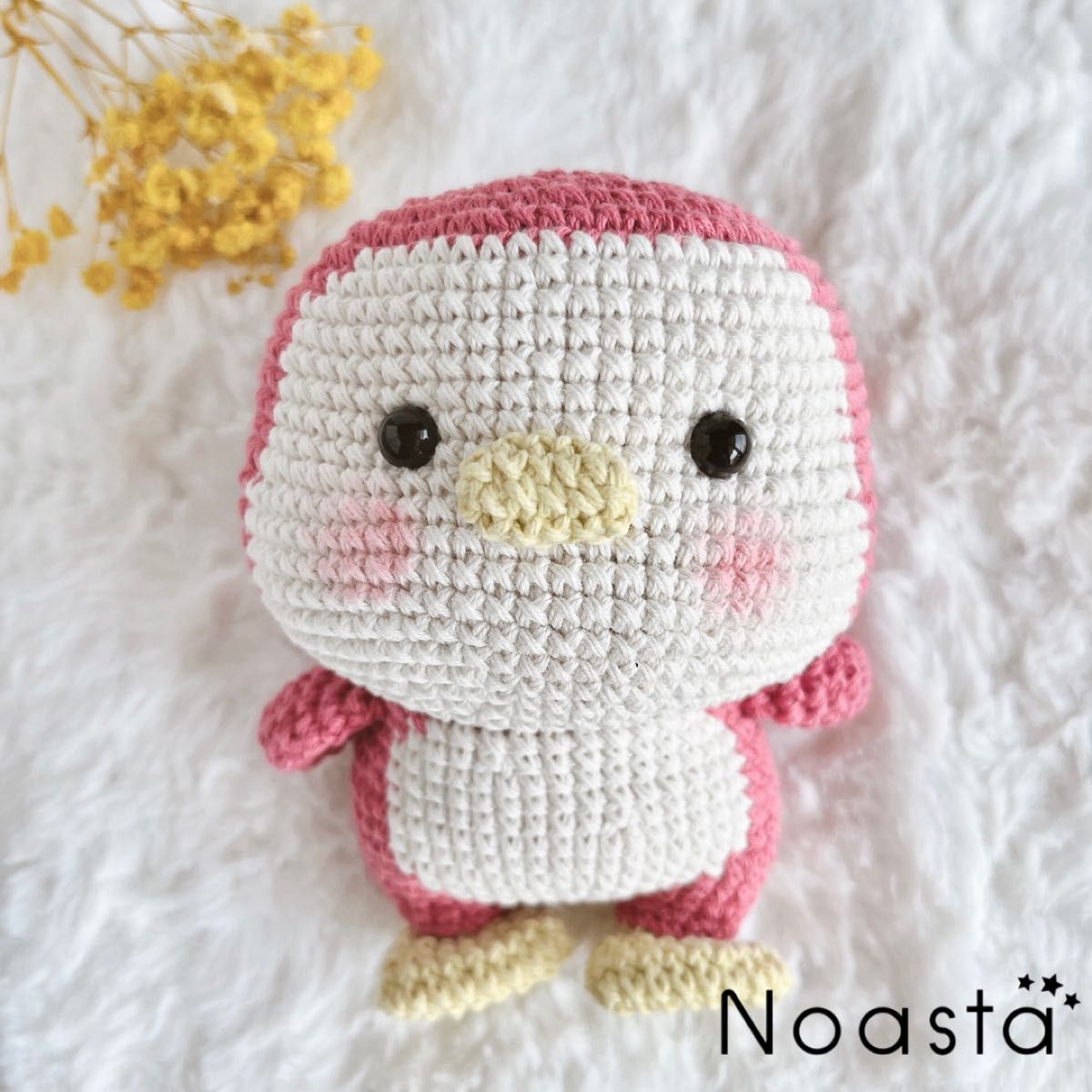 【SALE/24時間以内発送】No.21 ピンクペンギン　あみぐるみ