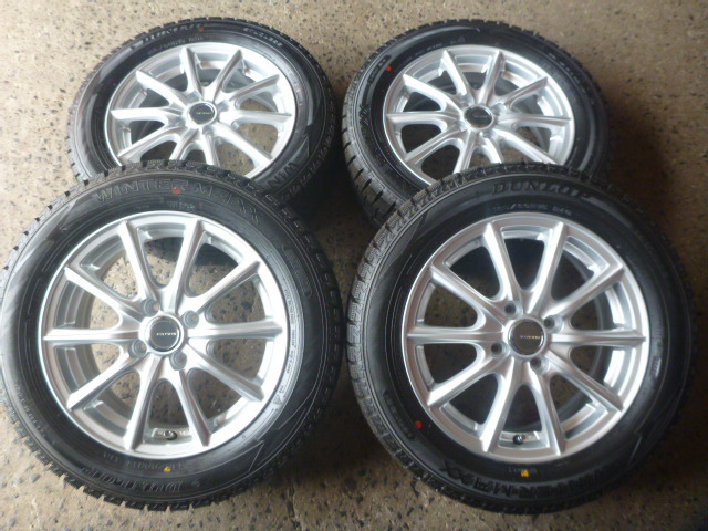 E1728 ECOFORME 15インチ 5.5J +42 100/4H & 185/60R15 未使用 スタッドレス 4本 アクア ヴィッツ_画像1