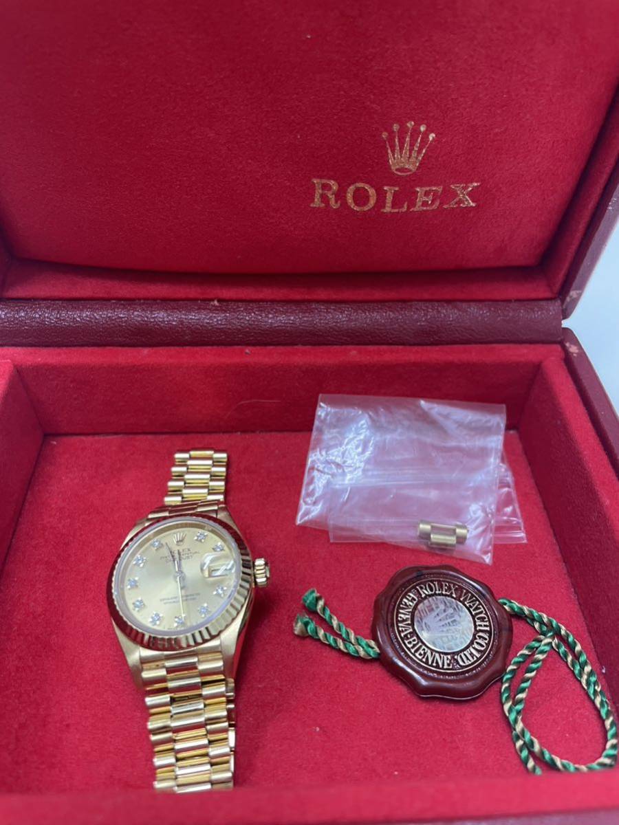 美品　ロレックス 中古 レディース ROLEX デイトジャスト 自動巻 8570F ダイヤ YG イエローゴールド K18 18金　rolex_画像2