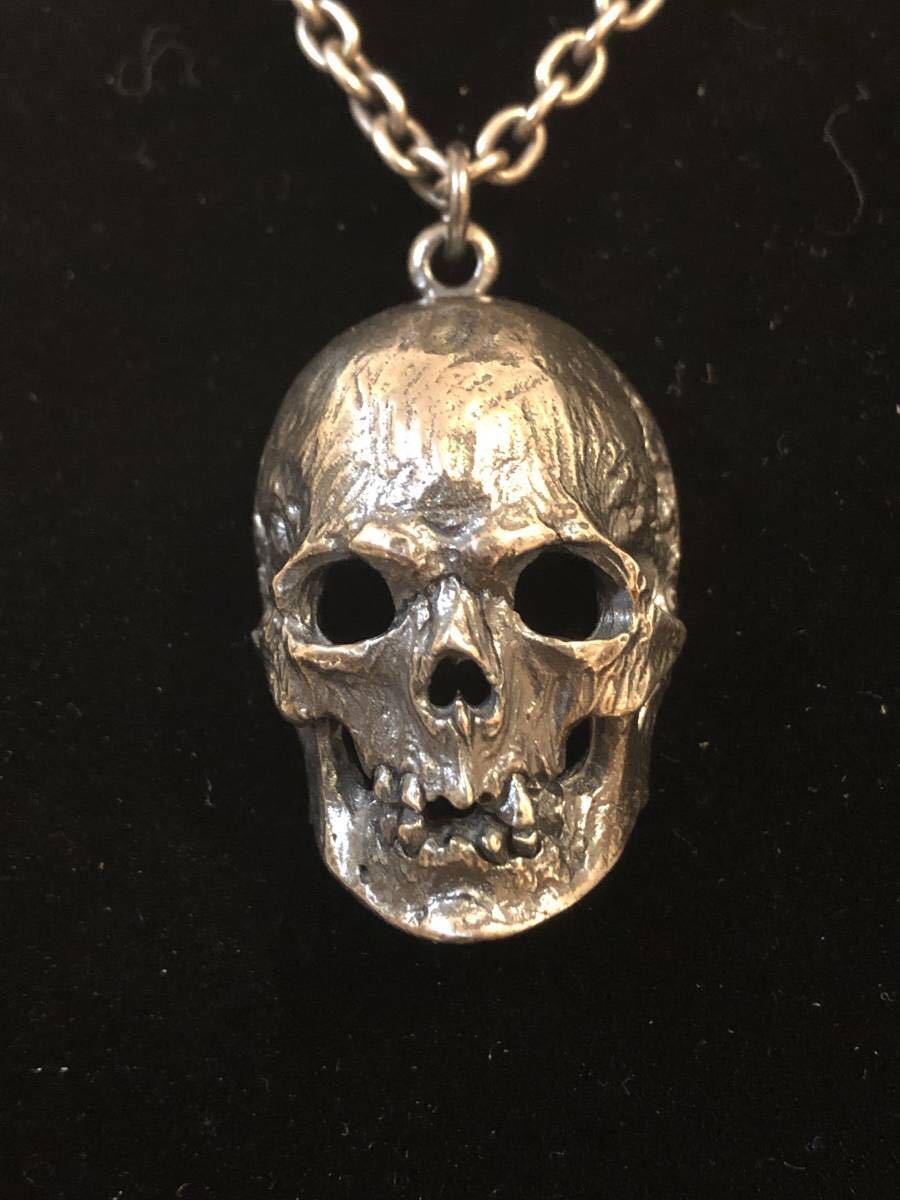 *..CARVEX* handmade Skull pendant .. mask delicate sculpture expert arm guard kote san work 925 silver hand made skeleton skull free shipping 