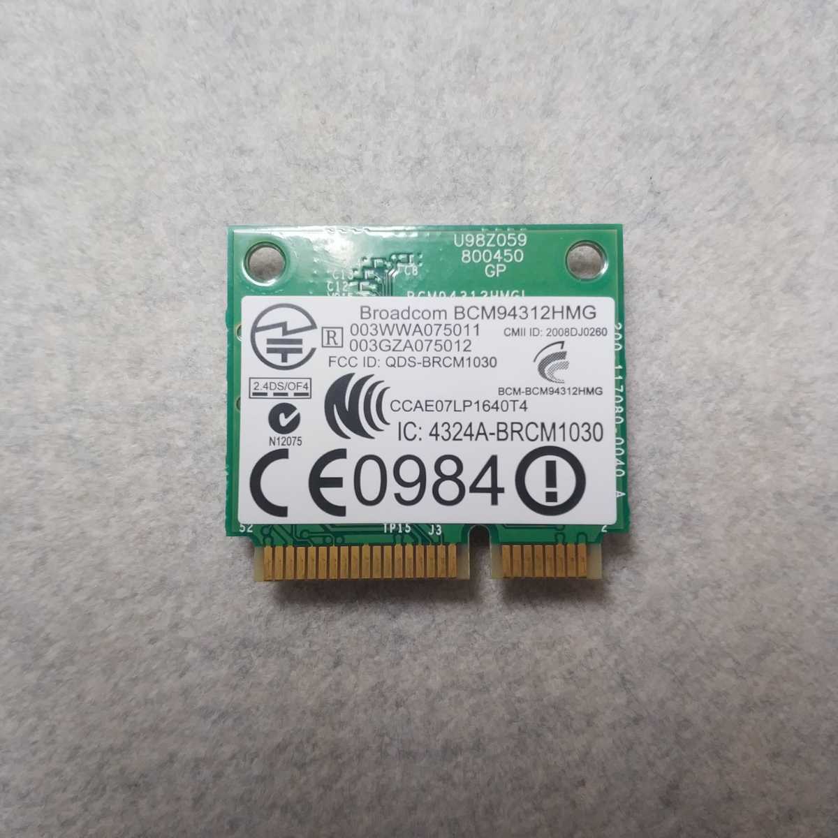 岐阜 即日発 速達可 ★ HP 504593-004 純正 WIFI 無線LANカード Broadcom BCM94312HMG ★ 動作確認済 WD724_画像2