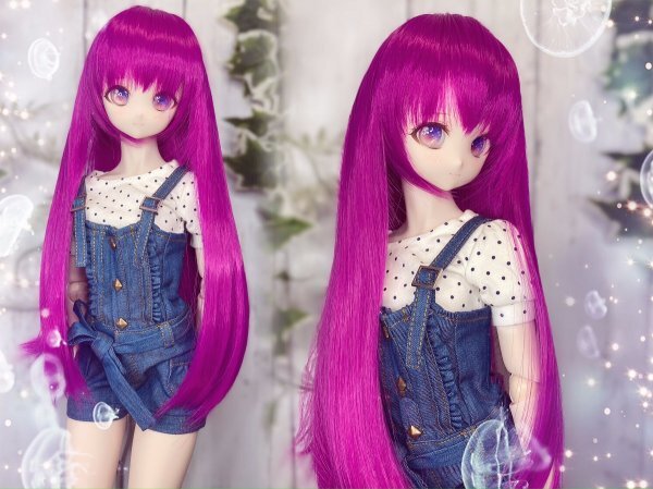 ●ドールウィッグ*ロングヘアー*マジェスティックパープル*9～9.5インチ（MDD DD SD SmartDollなど）●doll wig*dollwig●_画像1