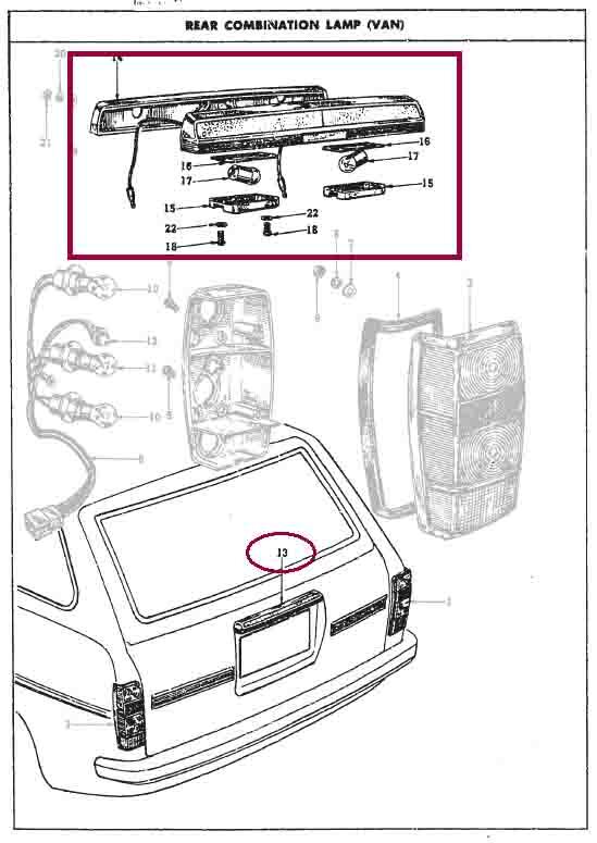 ダットサン サニー B110 バン VB110 ナンバー灯 ASSY 日産純正 当時物 VLB110 DATSUN 1200 SUNNY Estate Van 26510-H1400_画像7