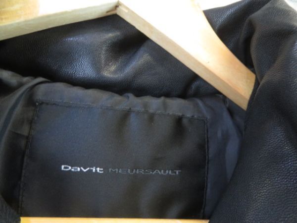 6220b16◆山羊革レザー◆Davit MEURSAULT ダビットモルソー 切替 ダウンジャケット S/ゴートスキン/ブルゾン/アメカジ/ライダース/シャツ_画像10