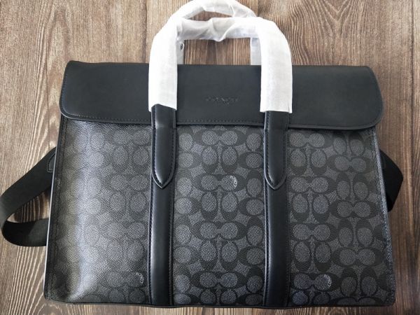 コーチ COACH レザー 2WAY ビジネスバッグ ブリーフケース メンズ 39775 ブラック 保存袋付き 新品未使用_画像1