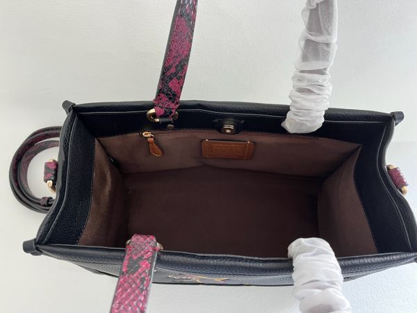 コーチ COACH トートバッグ ハンドバッグ 2WAY レディース ペブルレザー ブラック 保存袋付き 新品未使用_画像5