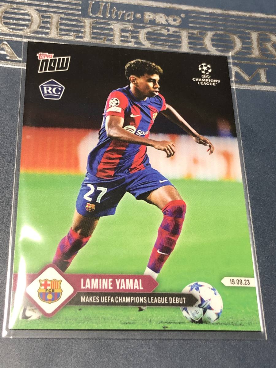 2023-24 Topps Now UEFA Champions League Lamine Yamal RC FC Barcelona MAKES UCL DEBUT ルーキーカード _画像1