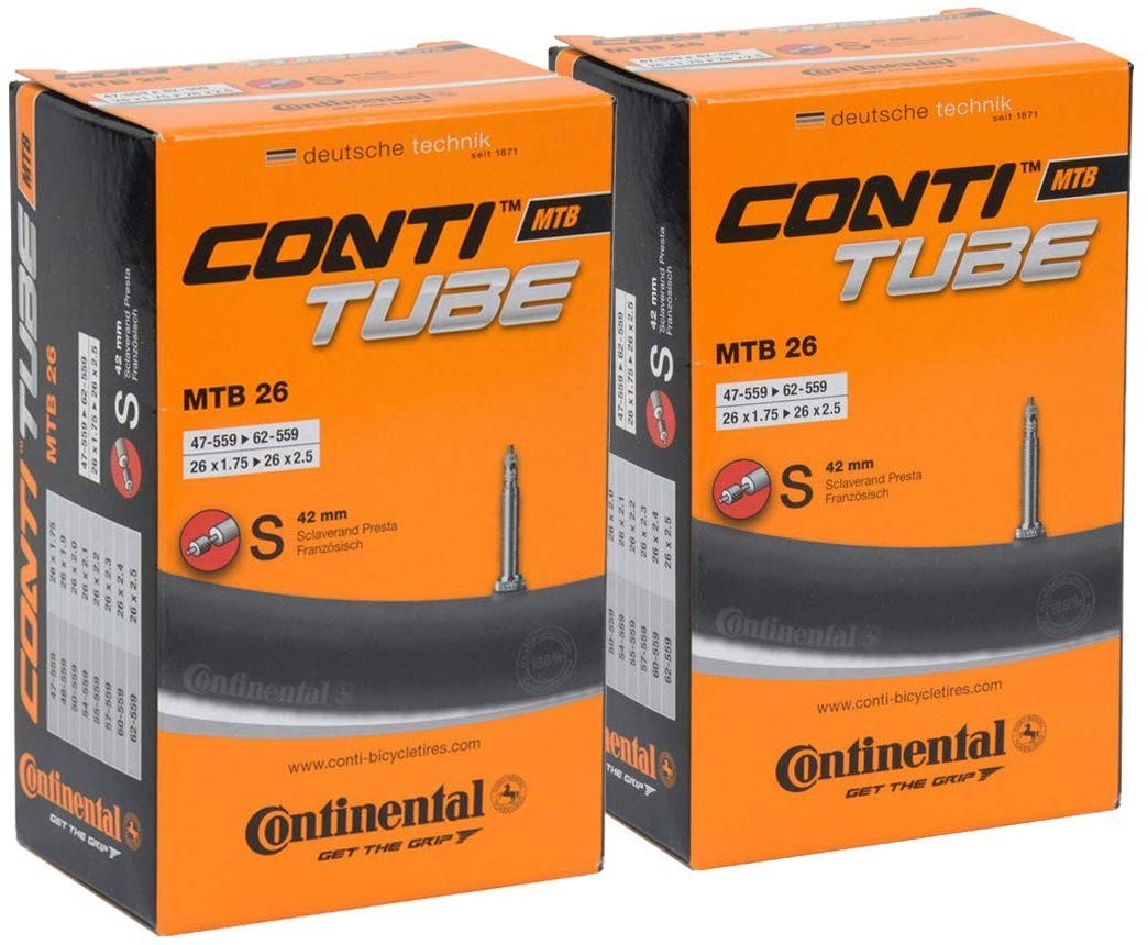 コンチネンタル Continental コンチネンタル チューブ MTB26 S42 26×1.75-2.5 仏式バルブ42mm 2本セット 自転車 送料無料_画像1