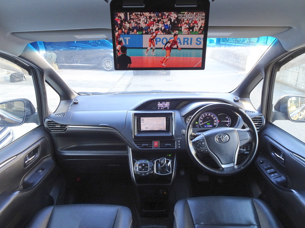 車検満タン エスクァイアHV Gｉ ナビ TV Bluetooth フリップモニター バックカメラ 両側パワスラ スマキー 黒本革シート クルコン LED ETCの画像3