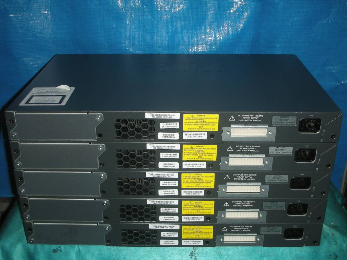 ☆5台セット！ Cisco Catalyst2960-X [WS-C2960X-24TS-L]！(#F7-703)「140サイズ」☆_画像2