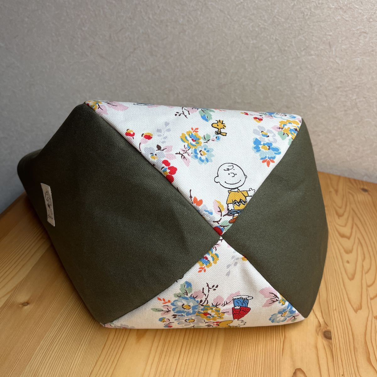 カーキ Cath Kidston コラボ 花柄 白 4枚ハギ パッチワーク トートバッグ hand made ハンドメイド ハンド セカンド エコ バック バッグ _画像8