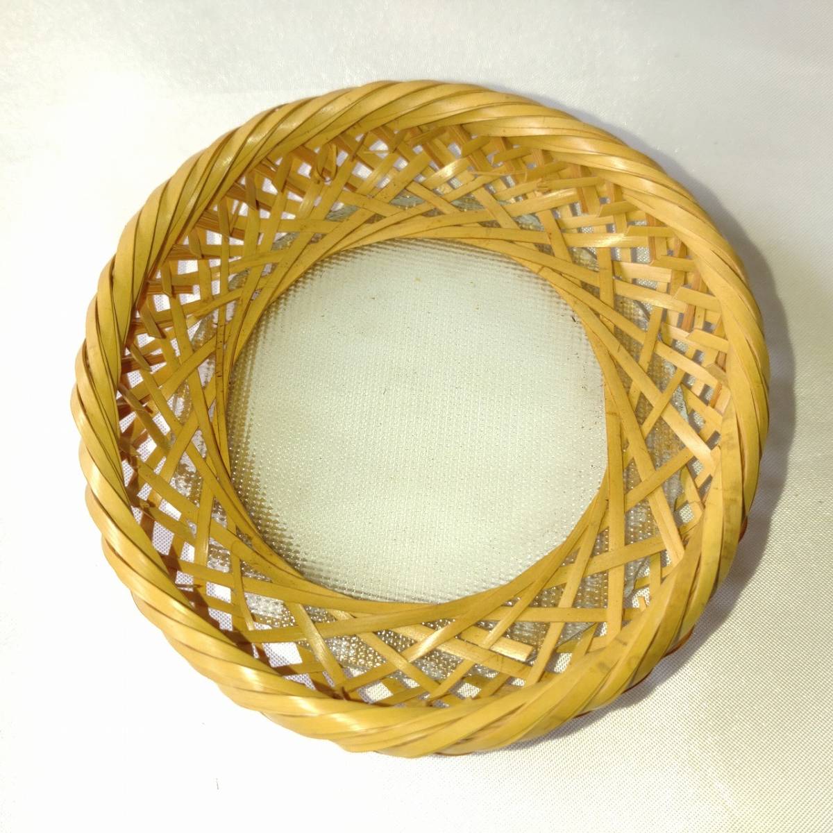  old glass bamboo braided Coaster 6 piece diameter approximately 8cm teacup sauce old glass Japanese-style tableware retro [4212]