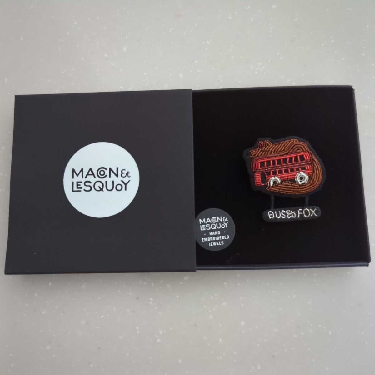 送料無料★新品★Macon&Lesquoyブローチ★マコンエレスコア★パリ★レア商品★Bus and Fox★バスとキツネ