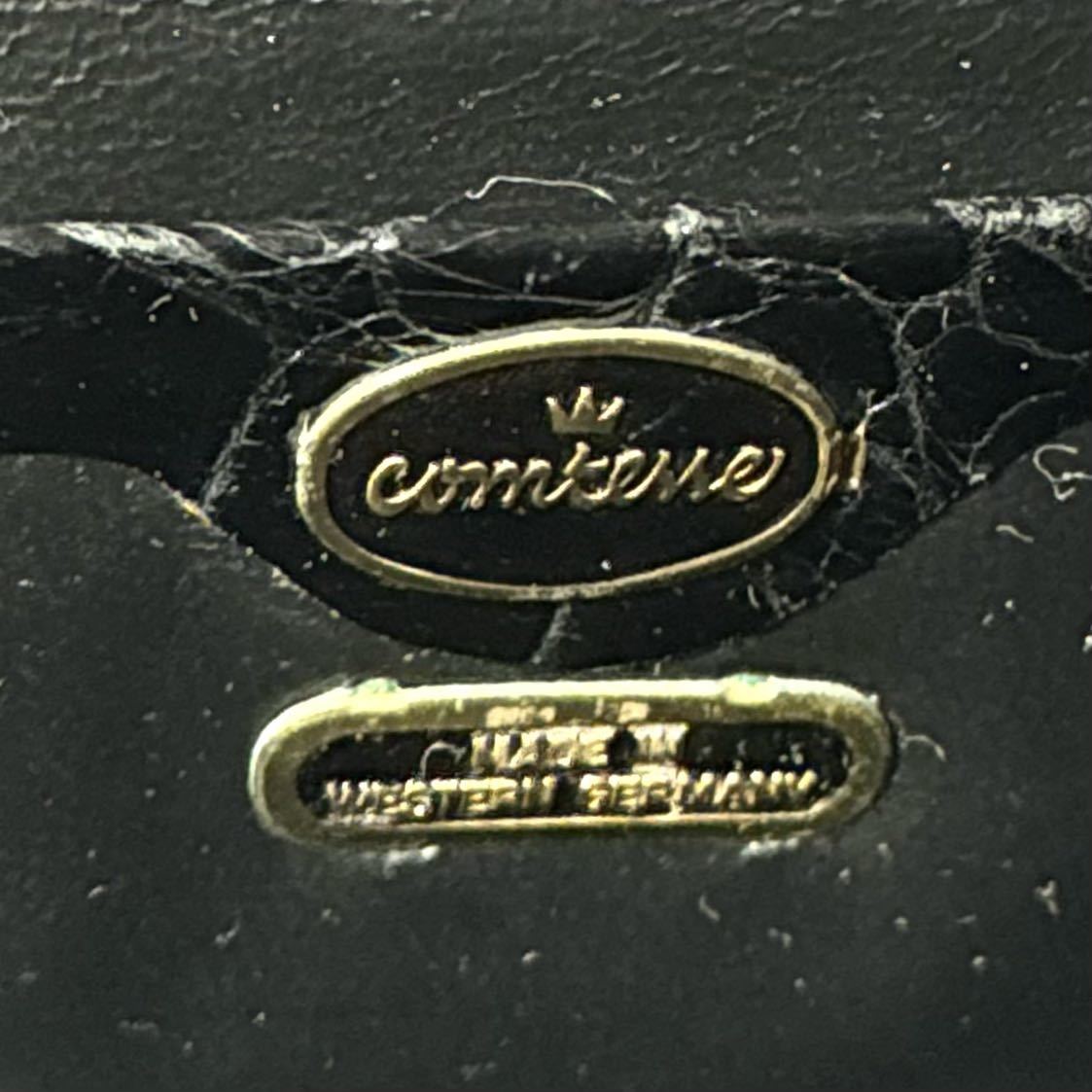 COMTESSE コンテス クロコダイル ブラック 黒 ゴールド金具 ハンドバッグ トートバッグ ショルダーバッグ ドイツ製 レディース セレブ 上品