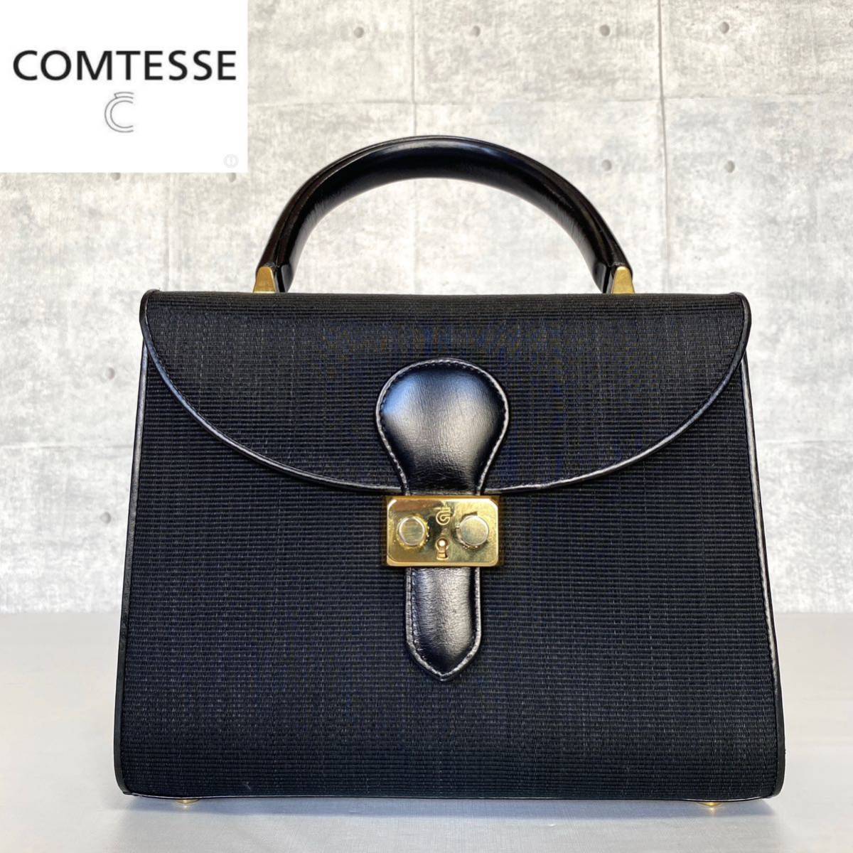 COMTESSE コンテス ホースヘア×レザー ブラック 黒 白 ゴールド COMTESSE コンテス ホースヘア×レザー ブラック 黒 白 ゴールド