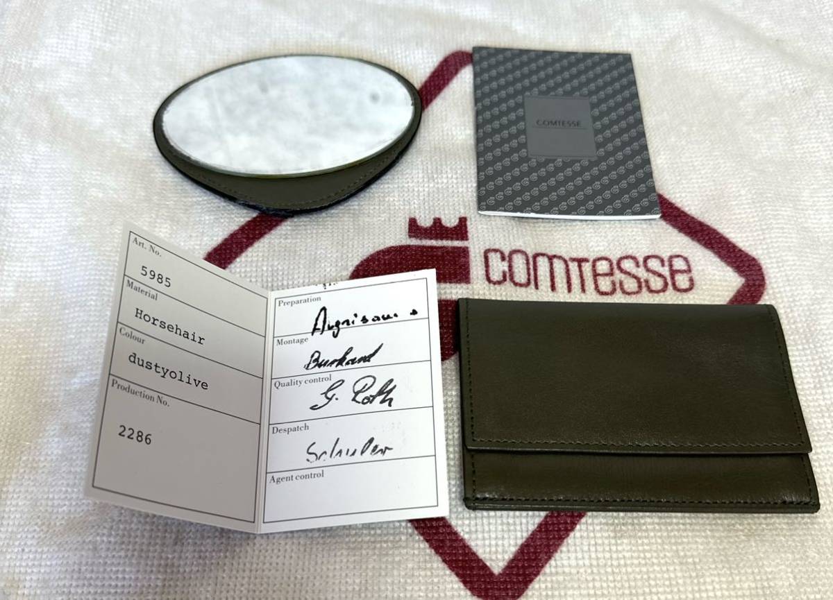 COMTESSE コンテス ホースヘア オリーブ 2way ハンドバッグ トートバッグ ショルダー レザー ゴールド金具 セレブ 上品 上質 