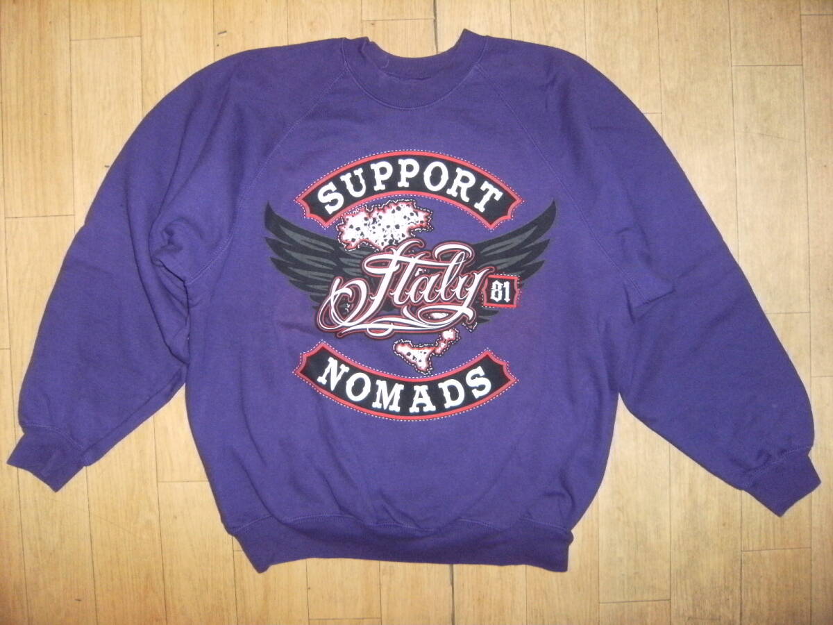 81STREETWEAR SUPPORT NOMADS ITALY トレーナー イタリア製★SUPPORT 81 NOMADS バイカー バイク ドクロ ガイコツ ヤンキー 暴走族 悪 不良