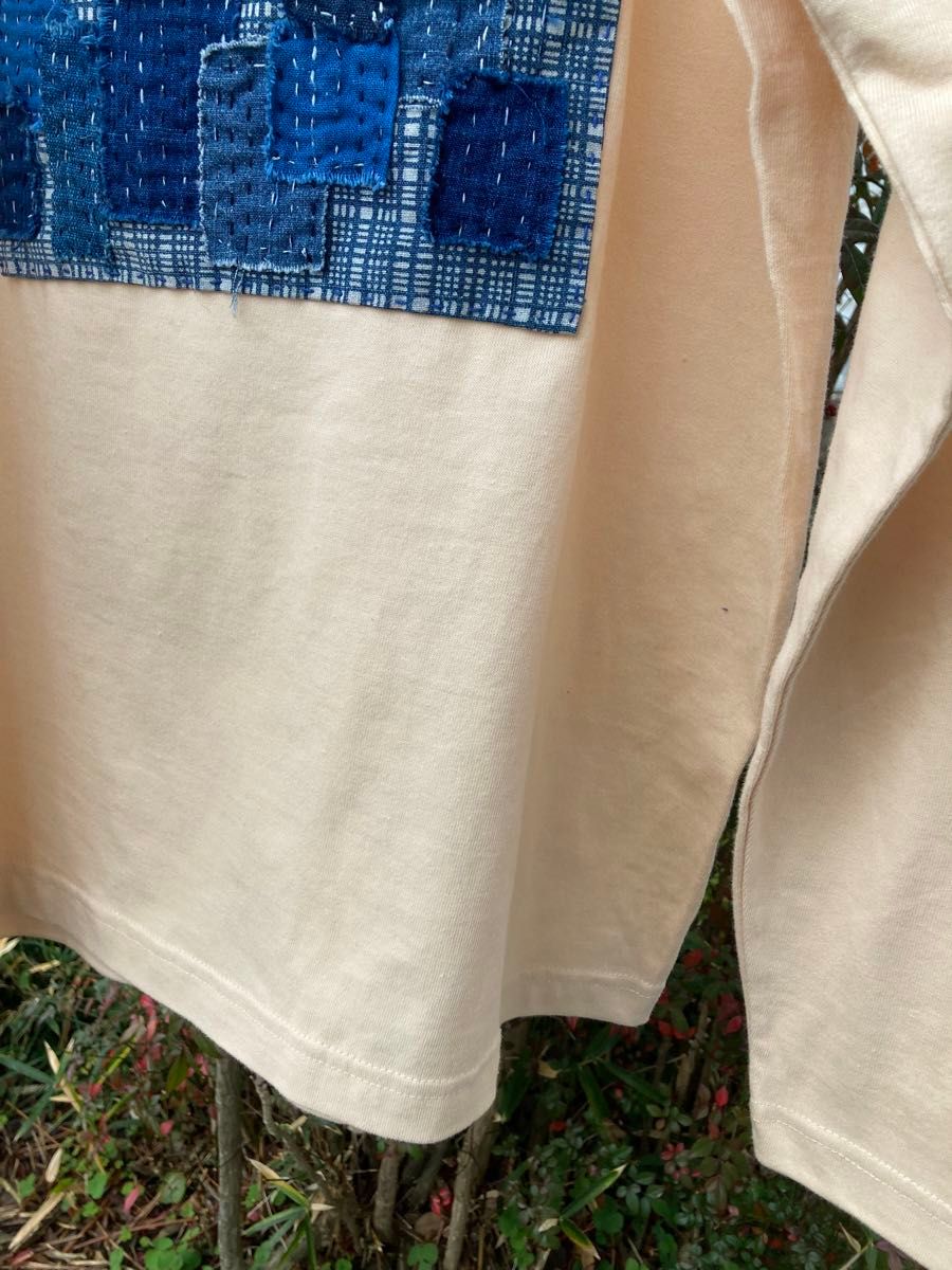 2331 size S 襤褸 tシャツ 古布 リメイク 藍染 藍染め パッチ 2331 size S 襤褸 tシャツ 古布 リメイク 藍染 藍染め パッチ