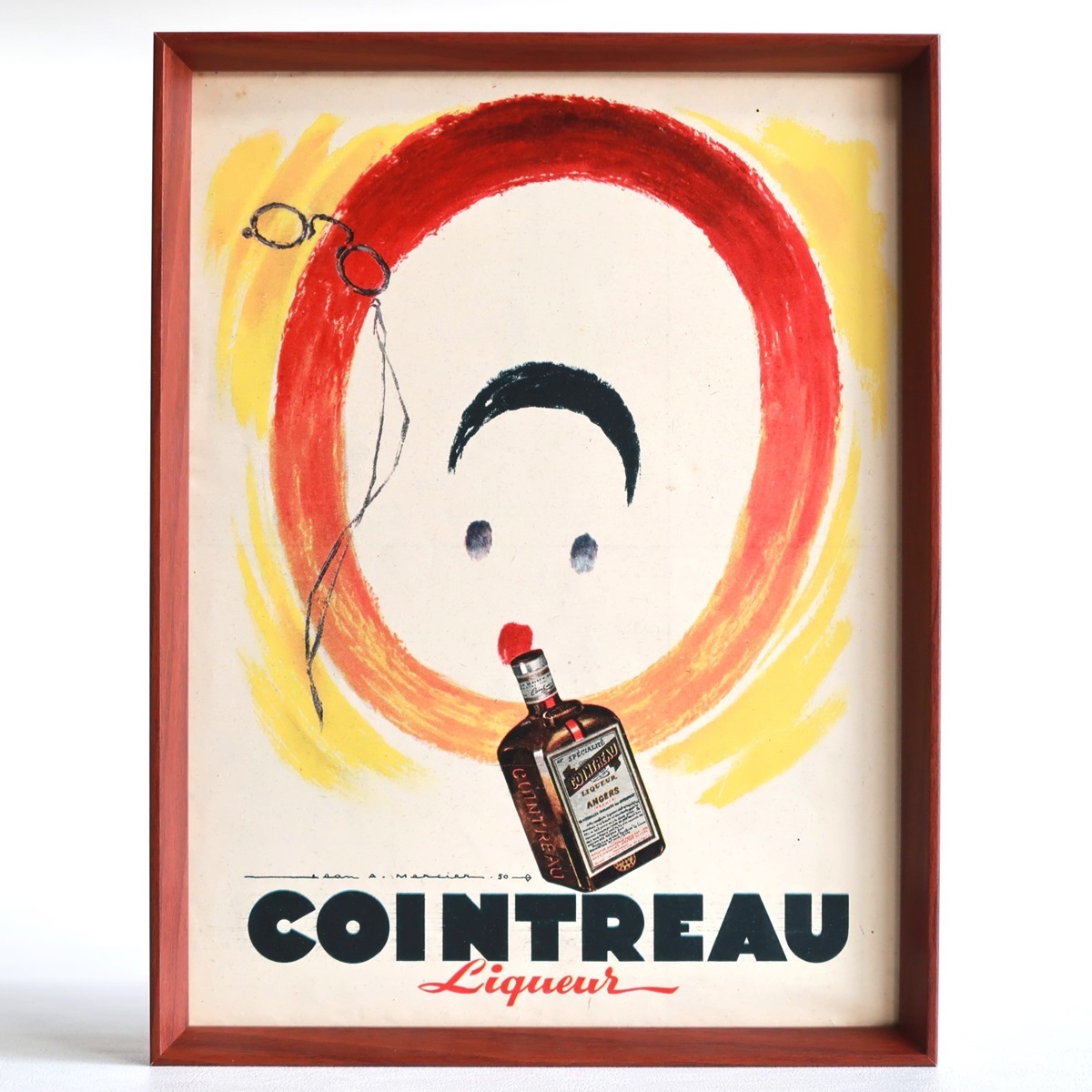 COINTREAU コアントロー 1952年 リキュール Jean-Adrien Mercier フランス ヴィンテージ 広告 額装品 レア フレンチ ポスター 稀少_画像1