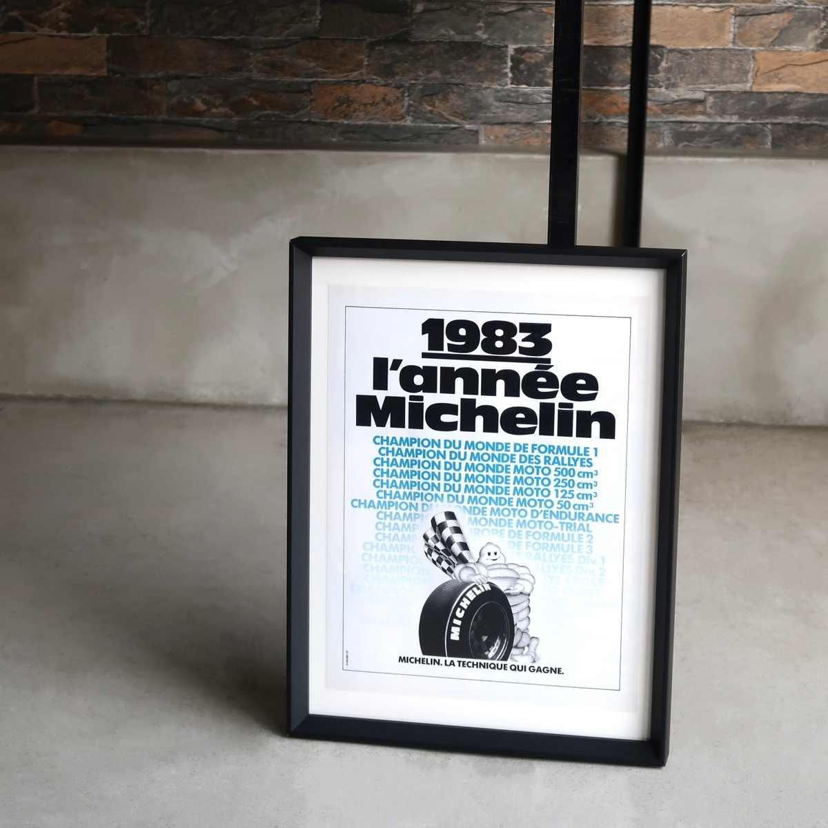 MICHELIN ミシュラン 1984年 ビバンダム フォーミュラ F1 ラリー フランス ヴィンテージ 広告 額装品 インテリア フレンチ ポスター 稀少_画像4