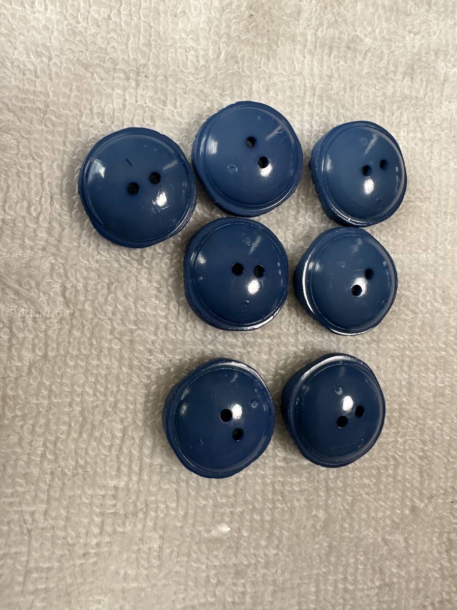 3673 approximately 18. blue series button 7 piece set Vintage unused goods handicrafts sewing stylish hand made DIY remake 