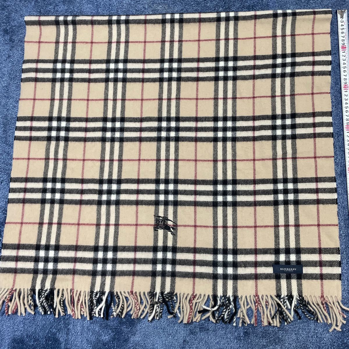 美品 BURBERRY LONDON バーバリー ひざ掛け ウール ブランケット ノバチェック _画像8