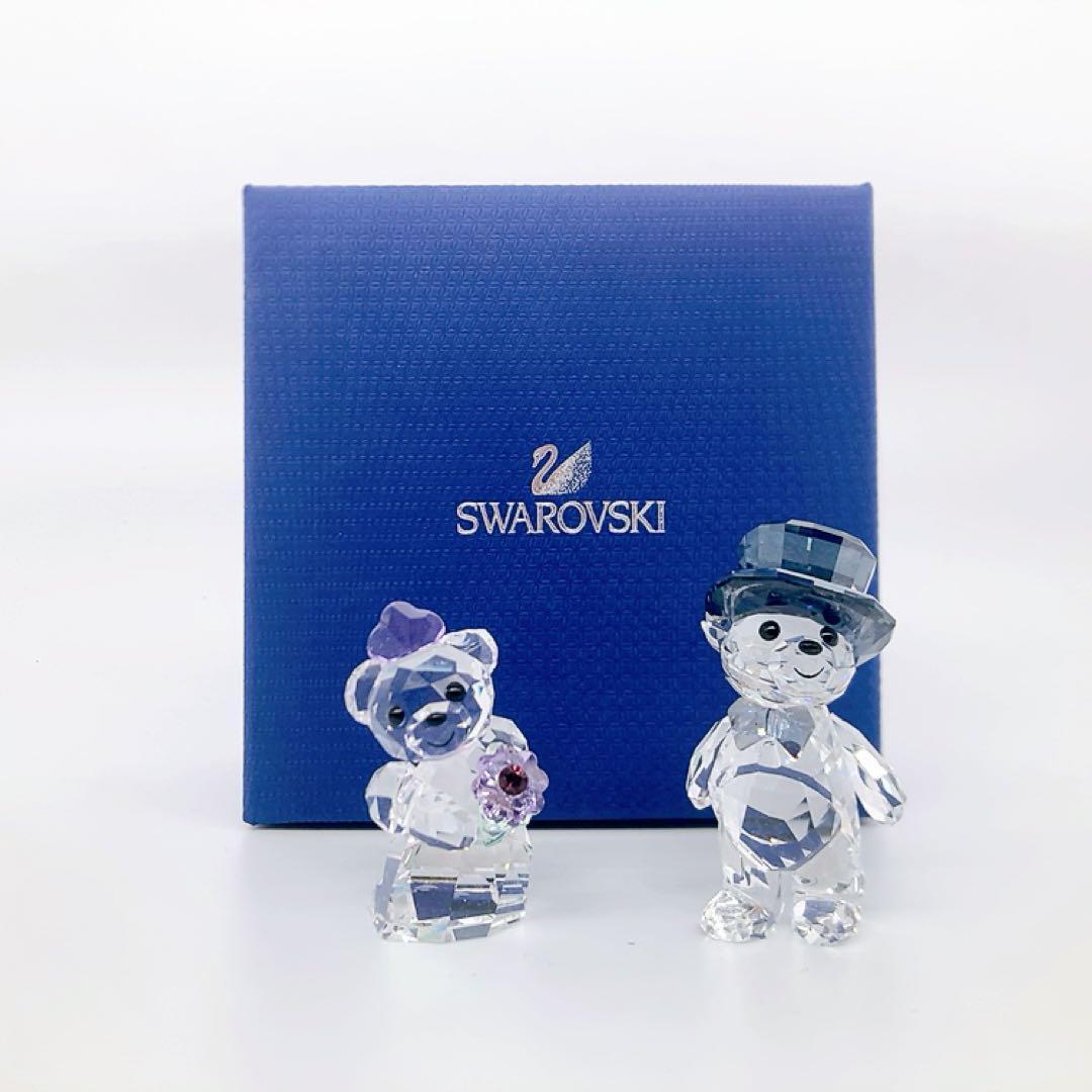 美品SWAROVSKI スワロフスキー クリスベア あなたと私　結婚式