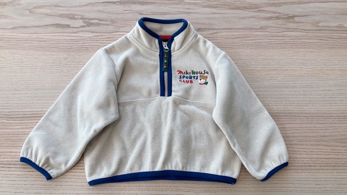 MIKIHOUSE ミキハウス フリース ハーフジップ トップス 冬 男の子 女の子 サイズ90 中古_画像1