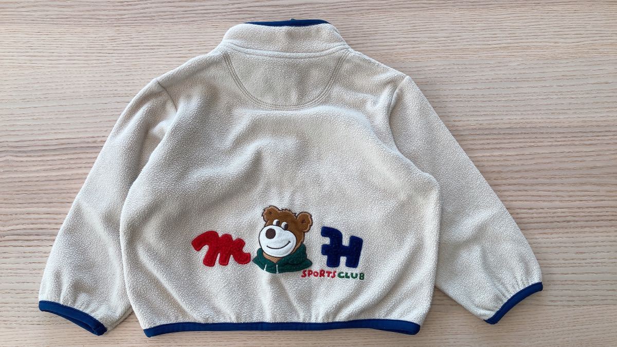 MIKIHOUSE ミキハウス フリース ハーフジップ トップス 冬 男の子 女の子 サイズ90 中古_画像2