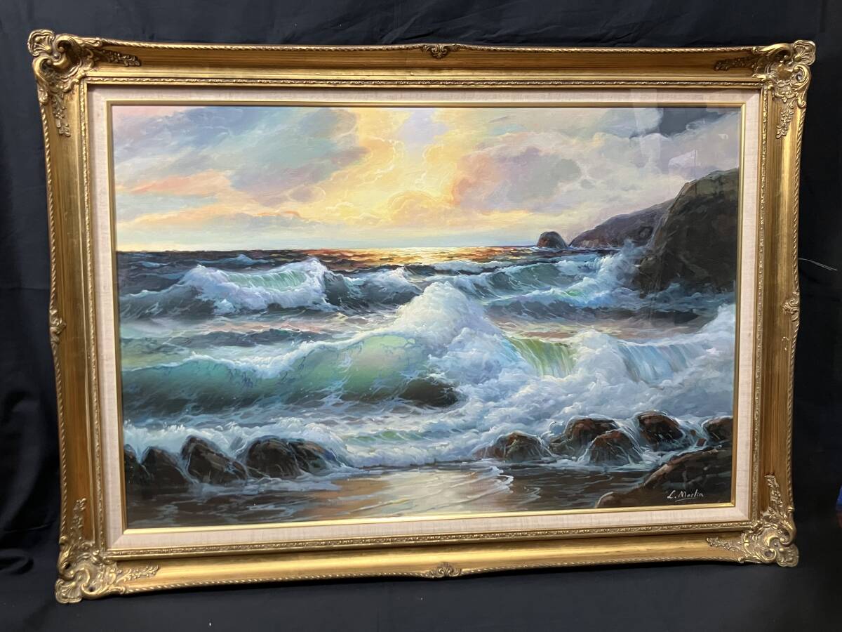 Yahoo!オークション - L.MERLIN 油彩画 風景画 海 M30号 額入り Yahoo!オークション - L.MERLIN 油彩画 風景画 海 M30号 額入り