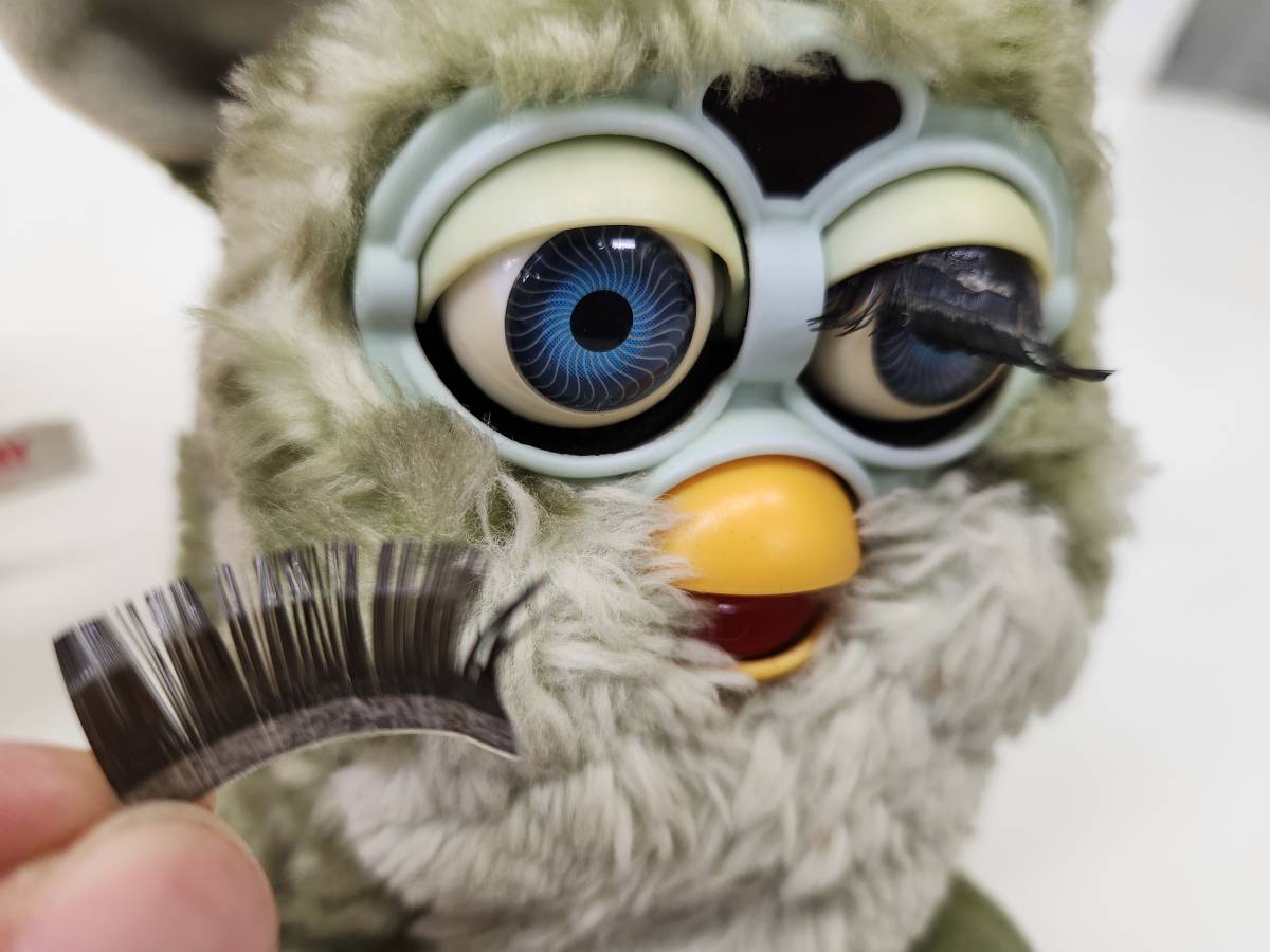 ★◆【USED】ファービー 3体セット ぬいぐるみ バーチャルペット 緑 ピンク Furby TOMY 初代 80サイズ_画像10