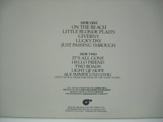 [LP] CHRIS REA クリス・レア / ON THE BEACH オン・ザ・ビーチ ドイツ盤 MAGNET RECORDS 207 681 ◇r60214_画像3