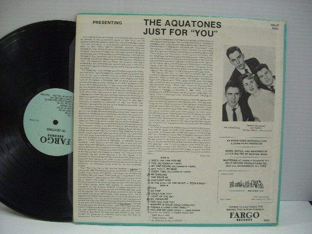 [輸入USA盤 LP] THE AQUATONES / SING FOR YOU ザ・アクアトーンズ ホワイトドゥーワップ FARGO RECORDS LP 5033X ◇r60224_画像2