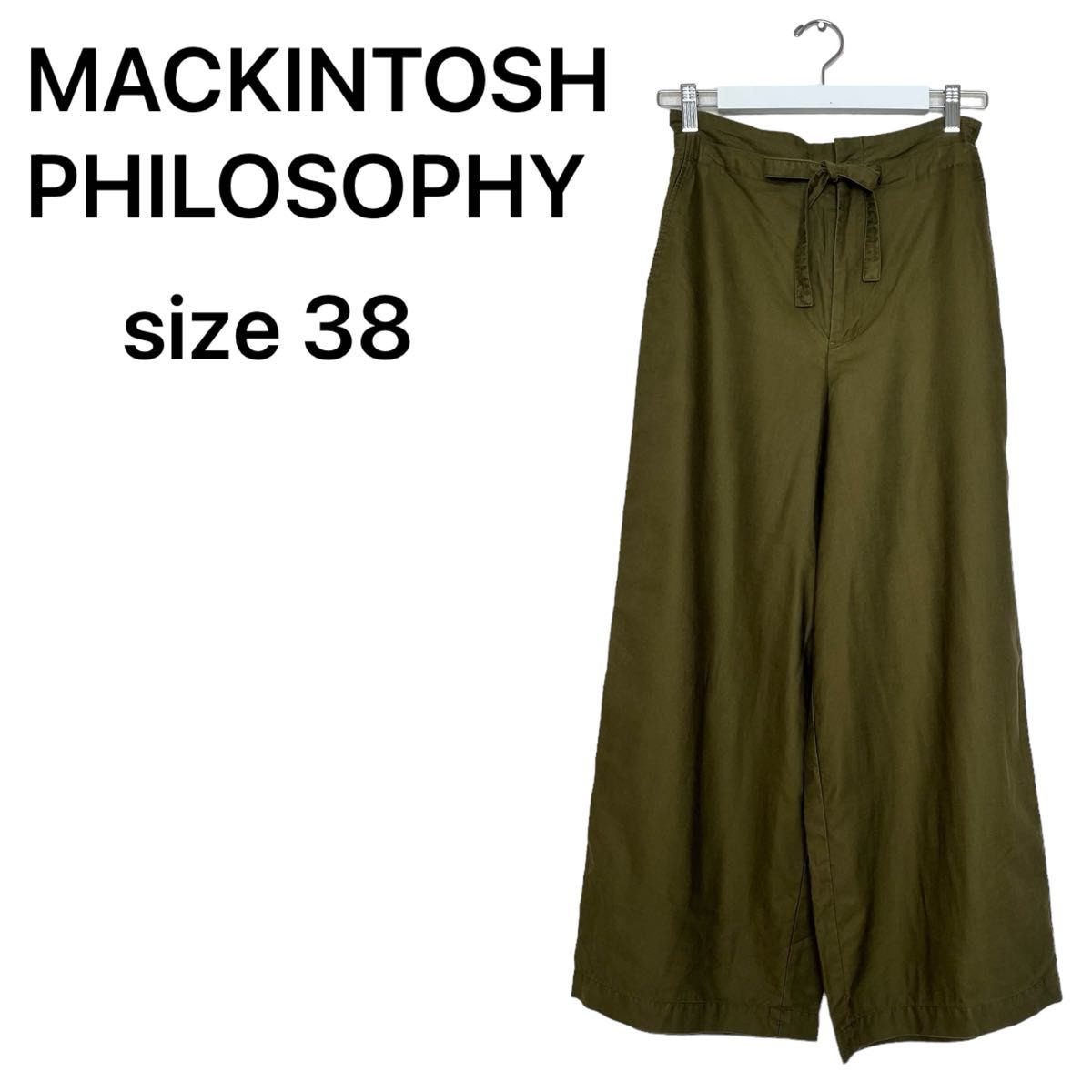 MACKINTOSH PHILOSOPHY ワイドパンツ　カーキ　フルレングス 38 Ｍ