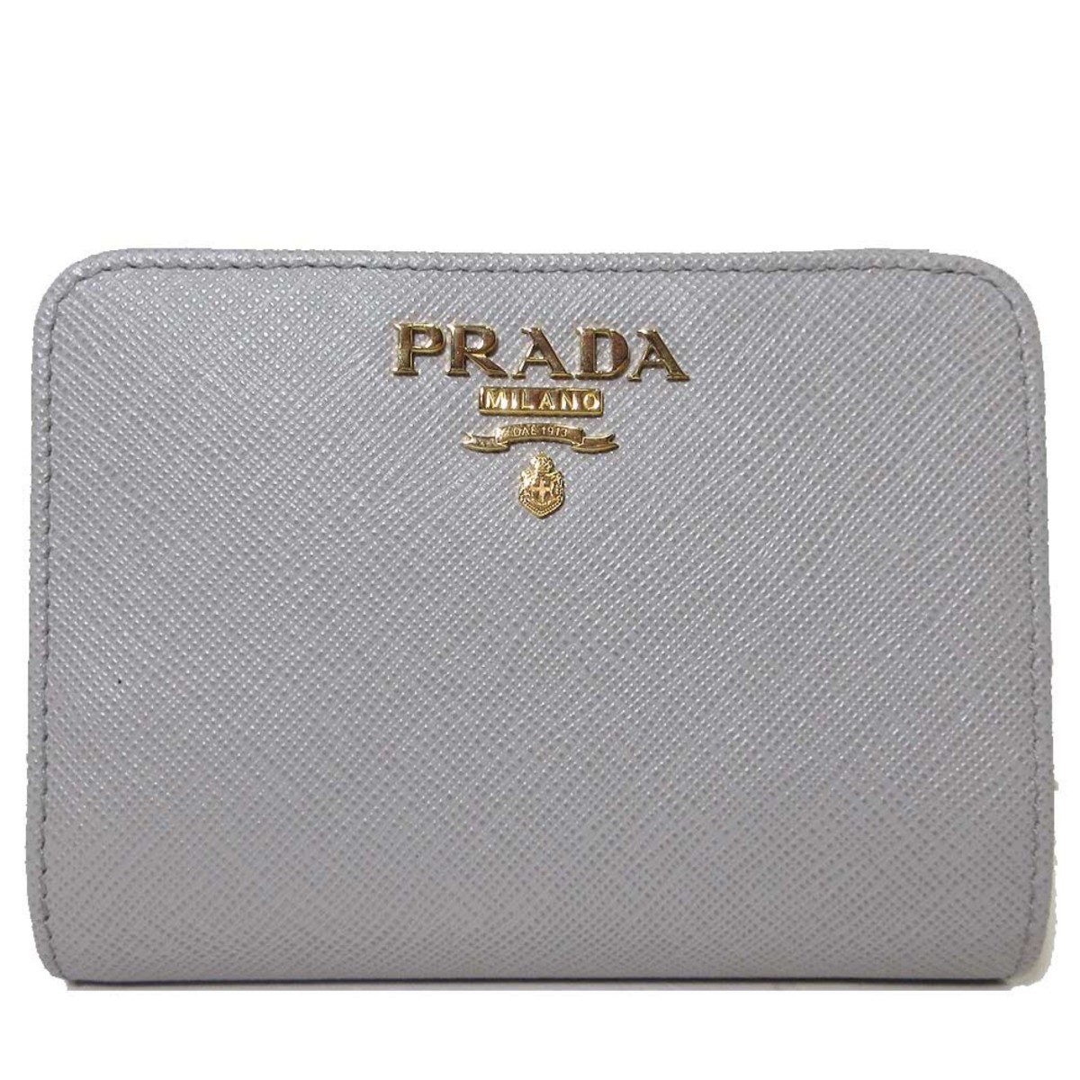 プラダ 二つ折り財布 PRADA ロゴ 1ML018-QWA-F0424 SAFFIANO METAL NUBE(グレー系) アウトレット レディース