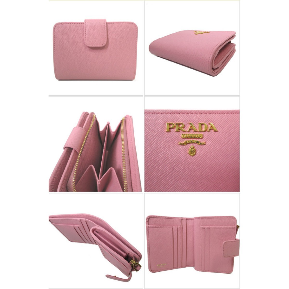 プラダ 二つ折り財布 PRADA ロゴ 1ML018-QWA-F0442 SAFFIANO METAL アウトレット レディース _画像2