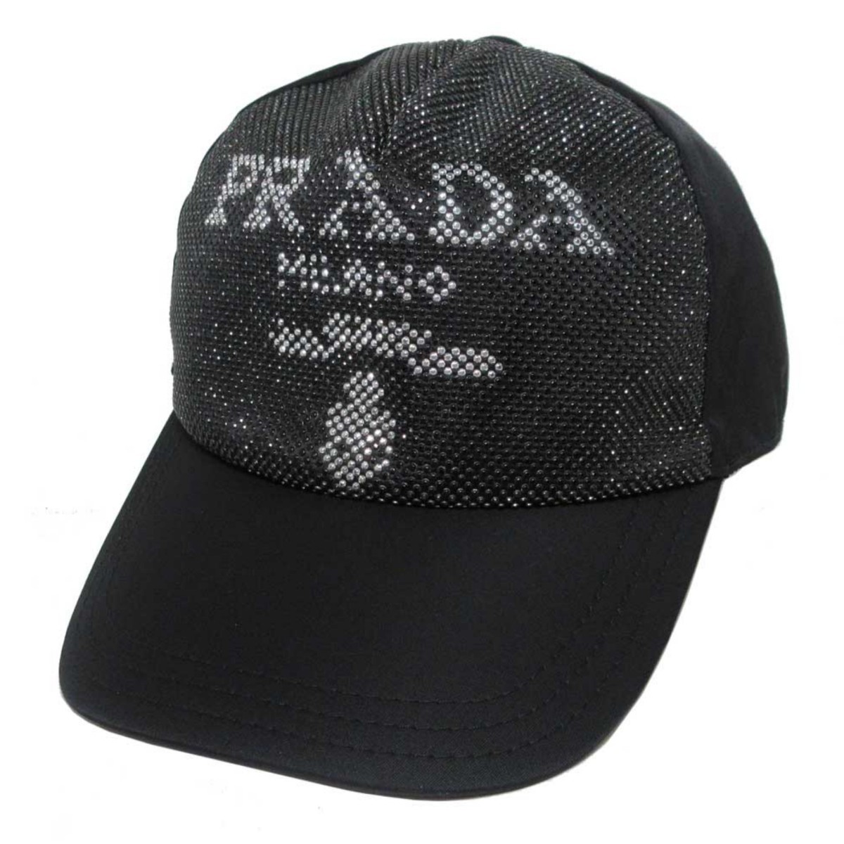 プラダ キャップ 帽子 PRADA マイクロスタッズ ナイロン 2HC179 2D0S F0002 TESSTO MICRO B / NERO メンズ レディース ユニセックス_画像1