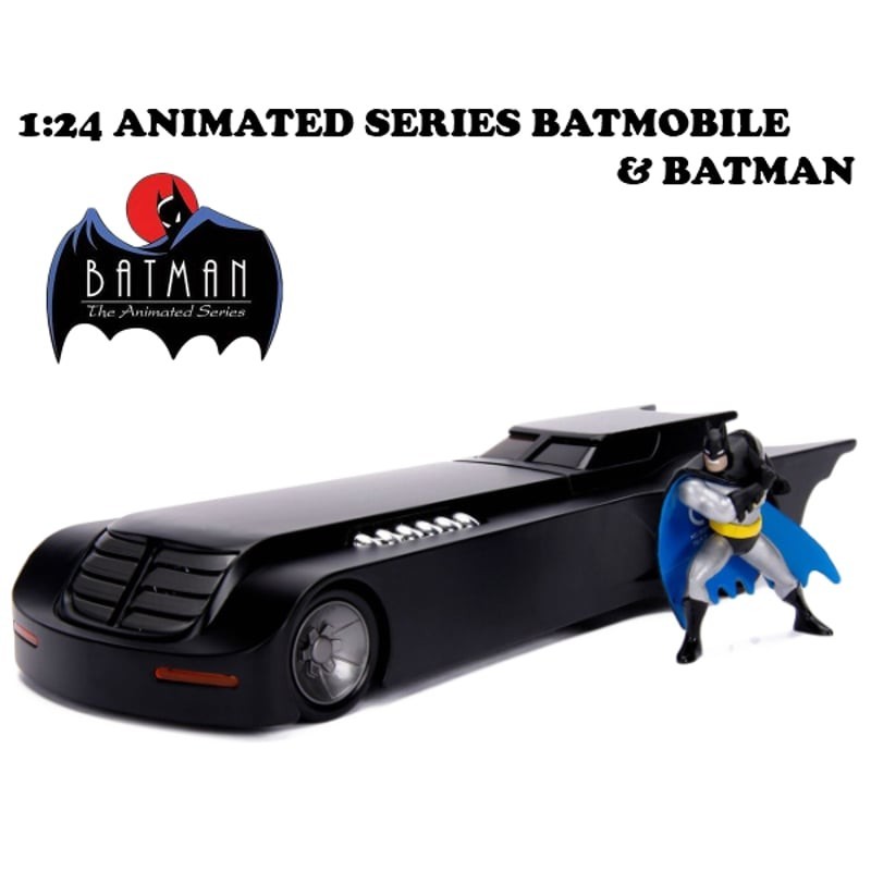 1:24 ANIMATED SERIES BATMOBILE W/BATMAN【バットモービル】【JADA ミニカー】_画像3