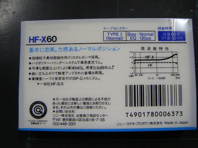 未開封　昭和レトロ　SONY ソニー カセットテープ HF-X60 ノーマルポジション 当時物_画像2