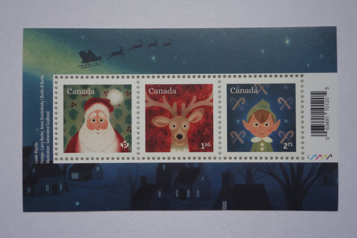外国切手：カナダ切手 「クリスマス」小型シート 未使用の画像1