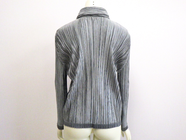 PLEATS PLEASE プリーツプリーズ イッセイミヤケ ダブルプリーツジャケット サイズ3 グレー PP63-JD732 ISSEY MIYAKE レディース_画像3