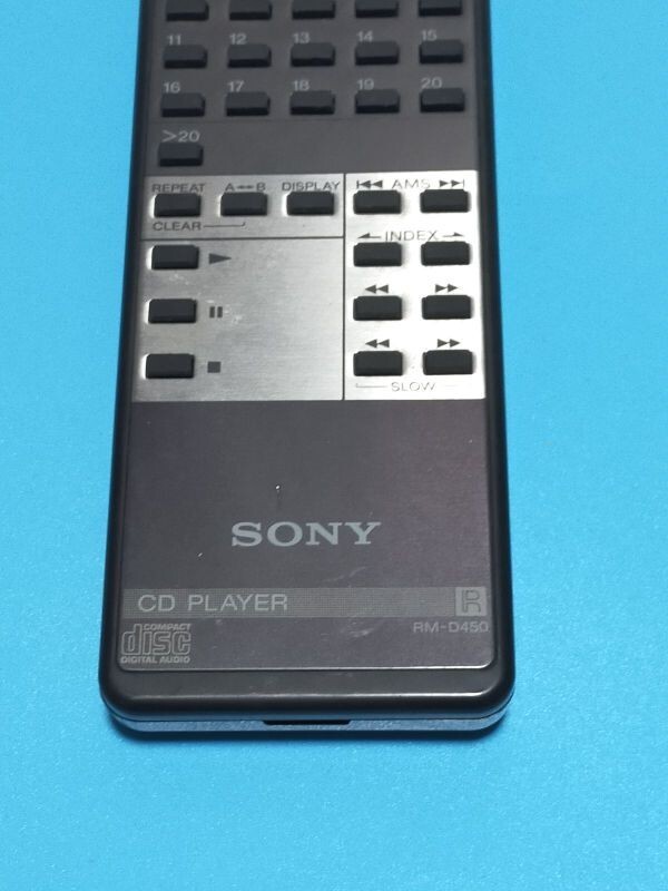 240271　 除菌・清掃済　SONY ソニー CDプレーヤー用 リモコン RM-D450 　赤外線発光確認済_画像2