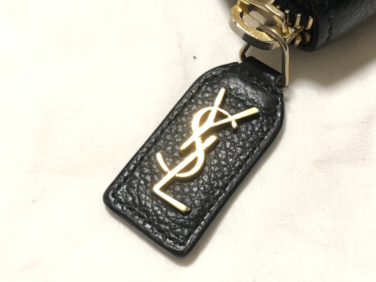 ■ SAINT LAURENT PARIS サンローラン・パリ ラウンドファスナー 長財布 414680 レザー ブラック 中古★_画像8